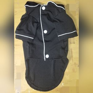 Shirt Black with Collar & White Accents For Small Dog Size Large NEW